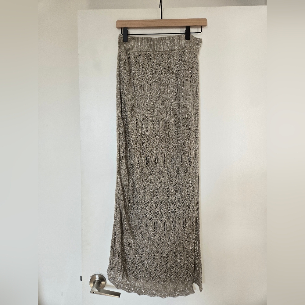 Promod Textured Knit Maxi Skirt - Taupe